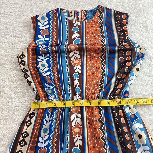 Vintage unbranded union made patterned mini dress, size xs - Picture 5 of 6